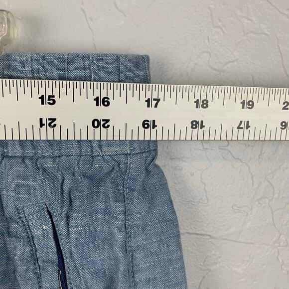 Athleta Joggers Womens Size 14 Blue Linen Pockets Drawstring Retreat Minimalist - Picture 8 of 10